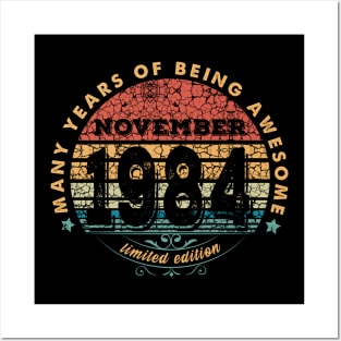 Born In November 1984 Vintage Shirt ,35th Years Old Shirts,Born In 1984,35th Anniversary 1984 Gift, Posters and Art